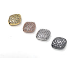 CZ Micro Pave Beads, Pave Spacer Beads for DIY Jewelry, Jewelry Findings for Jewelry Making, Wholesale Beads, 11.5mmX 8.5mm, 1 Piece