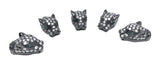 CZ Micro Pave Gun Metal Leopard Head Beads, Jewelry Findings for DIY Jewelry Making , Leopard Beads Jewelry Supplies, 17mm X 9.5mm