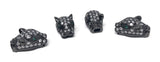 CZ Micro Pave Gun Metal Leopard Head Beads, Jewelry Findings for DIY Jewelry Making , Leopard Beads Jewelry Supplies, 17mm X 9.5mm