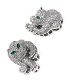 CZ Micro Pave Leopard Link, Leopard Findings, Leopard Pendant, CZ Pave Pendant, Jewelry Findings, Jewelry Supplies, CZ Multi Strand Link