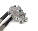 CZ Micro Pave Leopard Link, Leopard Findings, Leopard Pendant, CZ Pave Pendant, Jewelry Findings, Jewelry Supplies, CZ Multi Strand Link