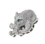 CZ Micro Pave Leopard Link, Leopard Findings, Leopard Pendant, CZ Pave Pendant, Jewelry Findings, Jewelry Supplies, CZ Multi Strand Link