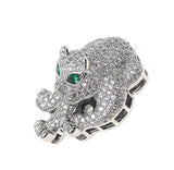 CZ Micro Pave Leopard Link, Leopard Findings, Leopard Pendant, CZ Pave Pendant, Jewelry Findings, Jewelry Supplies, CZ Multi Strand Link