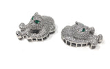 CZ Micro Pave Leopard Link, Leopard Findings, Leopard Pendant, CZ Pave Pendant, Jewelry Findings, Jewelry Supplies, CZ Multi Strand Link