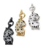CZ Micro Pave Leopard Pendant /Enhancer, CZ Pave Pendant, Jewelry Findings, Jewelry Supplies, CZ Leopard Head Link Connector, Jewelry Making