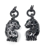CZ Micro Pave Leopard Pendant /Enhancer, CZ Pave Pendant, Jewelry Findings, Jewelry Supplies, CZ Leopard Head Link Connector, Jewelry Making