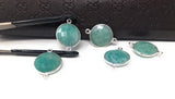 Amazonite Gemstone Connector, Sterling Silver Briolette Connectors, Jewelry Supplies for Jewelry Making, Wholesale Jewelry Findings, 1 Pc