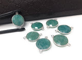 Amazonite Gemstone Connector, Sterling Silver Briolette Connectors, Jewelry Supplies for Jewelry Making, Wholesale Jewelry Findings, 1 Pc