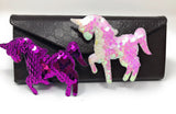 Reversible Sequin Unicorn Hair Clips, Unicorn Hair Clip, Sequin Unicorn Bow With Alligator Clips, Girls Hairpins, Rainbow Unicorn Clip