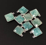 Sterling Silver Amazonite Gemstone Connector, Bulk Charms, Jewelry Supplies for Jewelry Making, Wholesale Jewelry Findings, 1 Pc