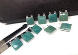 Sterling Silver Amazonite Gemstone Connector, Bulk Charms, Jewelry Supplies for Jewelry Making, Wholesale Jewelry Findings, 1 Pc