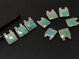 Sterling Silver Amazonite Gemstone Connector, Bulk Charms, Jewelry Supplies for Jewelry Making, Wholesale Jewelry Findings, 1 Pc