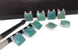 Sterling Silver Amazonite Gemstone Connector, Bulk Charms, Jewelry Supplies for Jewelry Making, Wholesale Jewelry Findings, 1 Pc