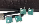 Sterling Silver Amazonite Gemstone Connector, Bulk Charms, Jewelry Supplies for Jewelry Making, Wholesale Jewelry Findings, 1 Pc