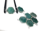 Sterling Silver Amazonite Gemstone Connector, Bulk Charms, Jewelry Supplies for Jewelry Making, Wholesale Jewelry Findings, 1 Pc