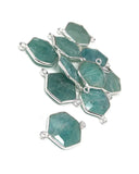 Sterling Silver Amazonite Gemstone Connector, Bulk Charms, Jewelry Supplies for Jewelry Making, Wholesale Jewelry Findings, 1 Pc