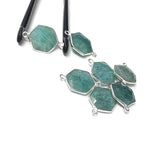 Sterling Silver Amazonite Gemstone Connector, Bulk Charms, Jewelry Supplies for Jewelry Making, Wholesale Jewelry Findings, 1 Pc