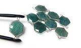 Sterling Silver Amazonite Gemstone Connector, Bulk Charms, Jewelry Supplies for Jewelry Making, Wholesale Jewelry Findings, 1 Pc