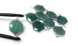 Sterling Silver Amazonite Gemstone Connector, Bulk Charms, Jewelry Supplies for Jewelry Making, Wholesale Jewelry Findings, 1 Pc