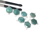Sterling Silver Amazonite Gemstone Connector, Bulk Charms, Jewelry Supplies for Jewelry Making, Wholesale Jewelry Findings, 1 Pc