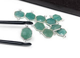 Sterling Silver Amazonite Gemstone Connector, Briolette Connectors, Jewelry Supplies for Jewelry Making, Wholesale Jewelry Findings, 1 Pc