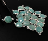 Sterling Silver Amazonite Gemstone Connector, Bulk Charms, Jewelry Supplies for Jewelry Making, Wholesale Jewelry Findings, 1 Pc