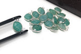 Sterling Silver Amazonite Gemstone Connector, Bulk Charms, Jewelry Supplies for Jewelry Making, Wholesale Jewelry Findings, 1 Pc
