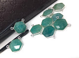 Sterling Silver Amazonite Gemstone Connector, Bulk Charms, Jewelry Supplies for Jewelry Making, Wholesale Jewelry Findings, 1 Pc