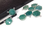 Sterling Silver Amazonite Gemstone Connector, Bulk Charms, Jewelry Supplies for Jewelry Making, Wholesale Jewelry Findings, 1 Pc