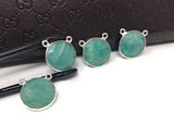 Sterling Silver Amazonite Gemstone Connector, Amazonite Charms, Bulk Jewelry Supplies for Jewelry Making, Wholesale Jewelry Findings, 1 Pc