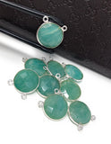 Sterling Silver Amazonite Gemstone Connector, Amazonite Charms, Bulk Jewelry Supplies for Jewelry Making, Wholesale Jewelry Findings, 1 Pc