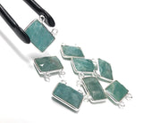 Sterling Silver Amazonite Gemstone Connector, Jewelry Supplies for Jewelry Making, Wholesale Jewelry Findings, Bulk Amazonite Charms, 1 Pc