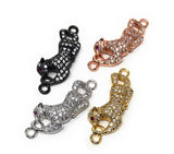 CZ Micro Pave Leopard Connector, Pave Findings, CZ Pave Link Charm Connectors, Jewelry Findings, Jewelry Supplies, DIY Jewelry Making, 1 Pc