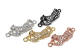 CZ Micro Pave Leopard Connector, Pave Findings, CZ Pave Link Charm Connectors, Jewelry Findings, Jewelry Supplies, DIY Jewelry Making, 1 Pc