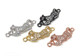 CZ Micro Pave Leopard Connector, Pave Findings, CZ Pave Link Charm Connectors, Jewelry Findings, Jewelry Supplies, DIY Jewelry Making, 1 Pc