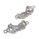 CZ Micro Pave Leopard Connector, Pave Findings, CZ Pave Link Charm Connectors, Jewelry Findings, Jewelry Supplies, DIY Jewelry Making, 1 Pc