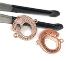 CZ Micro Pave Leopard Connector, Pave Findings, CZ Pave Link Charm Connectors, Jewelry Findings, Jewelry Supplies, DIY Jewelry Making, 1 Pc