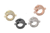 CZ Micro Pave Leopard Connector, Pave Findings, CZ Pave Link Charm Connectors, Jewelry Findings, Jewelry Supplies, DIY Jewelry Making, 1 Pc