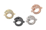 CZ Micro Pave Leopard Connector, Pave Findings, CZ Pave Link Charm Connectors, Jewelry Findings, Jewelry Supplies, DIY Jewelry Making, 1 Pc