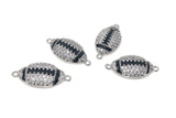 CZ Micro Pave Rugby Enamel Connector, Pave Findings, Pave Connectors, Jewelry Findings, Jewelry Supplies for DIY Jewelry Making, 1 Pc