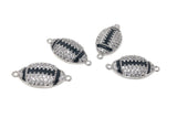 CZ Micro Pave Rugby Enamel Connector, Pave Findings, Pave Connectors, Jewelry Findings, Jewelry Supplies for DIY Jewelry Making, 1 Pc