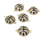 CZ Micro Pave Basketball Connector, Pave Findings, Pave Connectors, Jewelry Findings, Jewelry Supplies for DIY Jewelry Making, 1 Pc