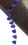 Lapis Lazuli Carved Leaf Gemstone Beads, Natural Gemstone Beads, Beading Supplies for DIY Jewelry Making, Wholesale Bulk Beads, 8" Strand