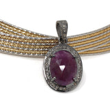 Pink Sapphire Diamond Pendant, Sterling Silver Gemstone Pendant, Spiritual Jewelry, Chakra Healing Crystal Pendant, September Birthstone