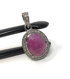 Pink Sapphire Diamond Pendant, Spiritual Crystal September Birthstone Jewelry, Heart Chakra Healing Gemstone Pendant, Handmade Gifts for Her