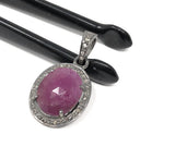 Pink Sapphire Diamond Pendant, Spiritual Crystal September Birthstone Jewelry, Heart Chakra Healing Gemstone Pendant, Handmade Gifts for Her