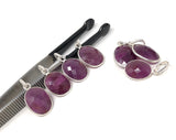 Sterling Silver Pink Sapphire Pendant, Natural Gemstone Pendants, Wholesale Jewelry Supplies for DIY Jewelry Making, Gifts for Her
