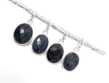 Blue Sapphire Gemstone Pendant, Silver Healing Crystal Jewelry, Spiritual Third Eye Chakra Balancing Pendant, September Birthstone Jewelry