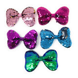 Reversible Sequin Bow Hair Clips, Hair Bow With Alligator Clips, Colorful Rainbow Sequins Hair Bow Kids Girl Barrette Hair Accessories, 1 Pc