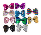 Reversible Sequin Bow Hair Clips, Hair Bow With Alligator Clips, Colorful Rainbow Sequins Hair Bow Kids Girl Barrette Hair Accessories, 1 Pc